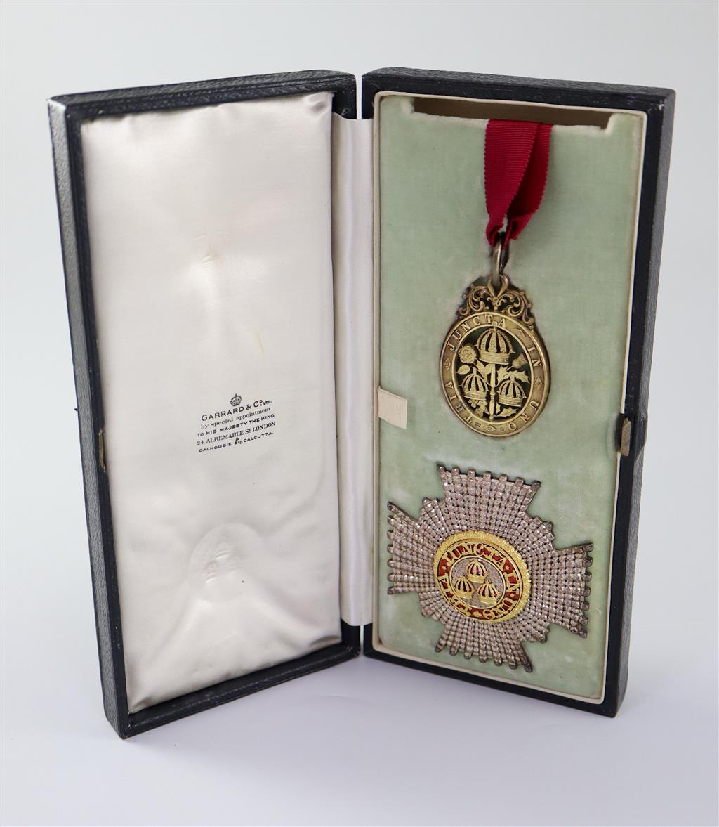 A Civilian Knight Commanders Order of the Bath (KCB) star and sash badge,